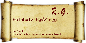 Reinholz Gyöngyi névjegykártya