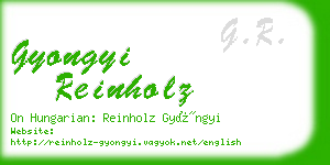 gyongyi reinholz business card